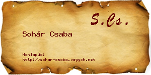 Sohár Csaba névjegykártya