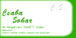 csaba sohar business card